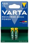 VARTA recharge accu power elem (AAA, 1.2v, 800mAh NiMH, újratölthető) 2db/csomag (56703101402)
