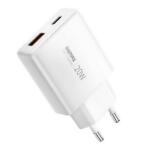 REMAX ultra thin hálózati töltő usb-type-c aljzat (20w, pd gyorstöltő, gan, ultravékony) fehér (RP-U01-AC)