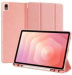 Dux Ducis Samsung Galaxy Tab S11 5G (SM-X736B) domo tok álló, bőr hatású (flip, asztali tartó, ceruza tartó) rózsaszín (GP-176834)