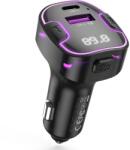 XO bcc17 bluetooth fm transmitter autós töltő usb+type-c aljzat (v5.3, 30w, gyorstöltő, led kijelző) fekete (XO-BCC17)