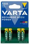 VARTA recharge accu power elem (aaa, 1.2v, 800mah ni-mh, újratölthető) 4db/csomag (56703101404) - rufusz