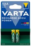 VARTA recharge accu power elem (aaa, 1.2v, 1000mah ni-mh, újratölthető) 2db/csomag (05703301402) - rufusz