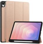 Gigapack Samsung Galaxy Tab S11 5G (SM-X736B) tok álló, bőr hatású (flip, asztali tartó, ceruza tartó) rozéarany (GP-177311)