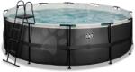 EXIT Toys Piscină cu filtrare Black Leather pool Exit Toys construcție rotundă din metal 450*122 cm neagră de la 6 ani (ET30221520) Piscina