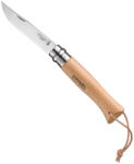 Opinel Vri N°08 Inox fa markolat + bőr hurok zsebkés