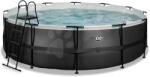 EXIT Toys Piscină cu filtrare pentru nisip Black Leather pool Exit Toys construcție rotundă din metal 488*122 cm neagră de la 6 ani (ET30271620) Piscina