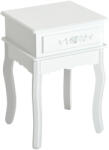 HOMCOM Noptieră Modernă cu Sertar, Mobilier Dormitor din Lemn, Alb, 40x30x60cm | Aosom Romania (833-240)