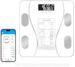 ABYZ Smart elektronikus mérleg személyre szabott monitorozással, vezeték nélküli BMI Bluetooth digitális testhőmérséklet-mérővel, fehér ABYZ (A-11631)