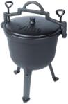 Vilde Vadászkanna, Vilde, Öntött zsinór, Lábakkal, Fedővel, 33x29x35 cm, 8 l, Öntöttvas, Fekete (199050)