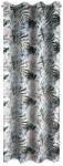 Eurofirany Malibu dekoratív függöny fém gyűrűkkel, 140x250 cm, fehér többszínű virágok levelek (420653)