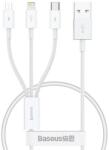 Baseus superior adatkábel 3in1, usb - type-c/lightning/microusb, 20w, pd gyorstöltő, 50cm, fehér (P10320105221-00_50)