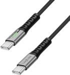 LogiLink Cablu de date si alimentare LogiLink CU0441, USB 3.2, USB Gen Type-C (T) la USB Type-C (T), 0.5m, PD 240W, 3 x ecranat, 4K/60Hz, 20Gbps, LED, metal (Negru) (CU0441)
