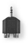Nedis Adaptor audio stereo Nedis 3.5 mm tata - 2x RCA mama, negru (CAGB22940BK)