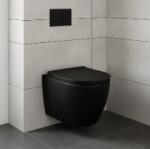  AD, Aranello, Fali WC ülőkével, tornádó öblítéssel, matt fekete, 53.5x36.5x35 cm WH-00