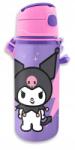 Kids Licensing Hello Kitty Kuromi Alumínium Szívószálas Kulacs Akasztóval 600 ml - xupe