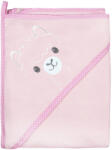 Eevi Frottírtörülköző kapucnival BABY LOVE 100x100cm - rózsaszín