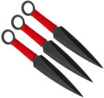 Depox Set trei cutite de aruncat DEPOX®, Ninja Way, otel inoxidabil, negru, 17 cm, teaca inclusa (0374)