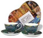 Queen Isabell Van Gogh Íriszek porcelán csésze aljjal szett - 250 ml - szív díszdobozos (IMO-PP-W25VG156B-23540)