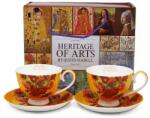 Queen Isabell Van Gogh Napraforgók porcelán csésze aljjal szett 250 ml - füles díszdobozos (IMO-PP-W25VG556A-23649)