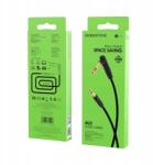 BOROFONE Audio kábel Aux minijack 3.5mm sztereó szögletes 1x90° 1m fekete BL4 Borofone (BL4 AUX 1M BLACK)