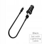 BOROFONE autós töltő 2x Usb Lightning kábellel, fekete (BFO-BZ2-L-B)