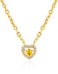 SAVICKI Colier inimă din aur 585 cu cuarț galben 0.06 ct 45 cm