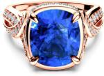 SAVICKI Inel SAVICKI: aur roz, safir albastru, diamante