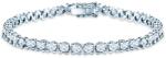 SAVICKI Brățară tennis din aur alb 585 cu safire albe 6.600 ct 4, 5 mm 18 cm