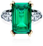 SAVICKI Inel Savicki: aur bicolor, smarald, diamante