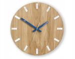 ModernClock tölgyfa falióra, 33.5×33.5cm, barna-kék (zegar simplewoodwhite_granat)