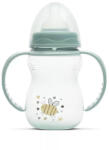 Lorelli My Friend Cumisüveg 0+-os cumival, Zöld méhecske Fogóval széles szájú 0+ hó (250 ml/db) - babybear