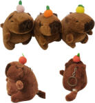  Kapibara plüss kulcstartó, táskadísz, kb. 12 cm, pörgő farokkal, 3 féle (KTO-276940) - mesescuccok