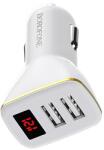 BOROFONE autós töltő 2x Usb Led kijelzővel fehér (BFO-BZ11-W)