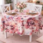 Pucioasa Fata de masa teflonata, rotunda, diametru 140cm, flori pictate Fata de masa