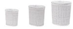 AdTrend Set 3 cosuri rufe, depozitare lemn salcie textil alb 35, 5 x 24, 5 x 40 cm, 43 x 30, 5 x 48 cm, 50 x 37 x 56, 5 cm (110930)