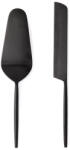 Bizzotto Set 2 tacamuri servire desert otel negru satinat Bronte 6x26h; 2, 5x27h (0555427) Tacam