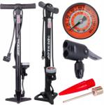 Dunlop kerékpárpumpa, nyomásmérő, alumínium, fekete (POMPKA DO POMPOWANIA ROWERU STACJONARNA)