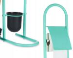 Berilo WC-papír tartó állvány Wc kefe tartó menta fém 80, 8 cm (91023)