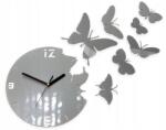 ModernClock 3D matricás óra Pillangó, szürke, 45x60cm (zegar butterfly_aluminium)