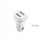 BOROFONE Autós töltő Borofone 2x Usb fehér (BFO-BZ2-W)