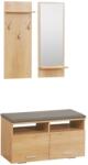Art Set mobilier hol, pal, cu pantofar, cuier, oglinda, natur, 3 piese (AR174524) Biblioteca