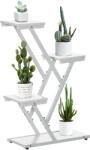 Outsunny Raft pentru Plante cu 4 Niveluri din Lemn pentru Decor Interior și Exterior Verandă Balcon | Aosom Romania (845-756V00WT)