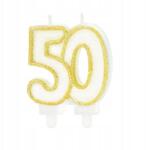 PartyPal Gyertya Szám 50 arany Szülinapi torta gyertyák számokkal