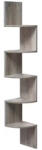 Brius Raft de colt plutitor pe 5 niveluri, din lemn, 20x20x128cm, gri (EZ-LBC072M01) Raft