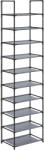 Brius Pantofar cu 10 niveluri, cadru metalic si rafturi textile, 28x45x173 cm, gri (EZ-LSH010G01) Pantofar