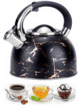 Elitehoff E-5155 Vízforraló, síppal, 3L, rozsdamentes acél, fekete-mintás (E5155)