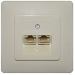  Priza dubla UTP RJ45 8P8C pentru internet si retea, montaj pe perete (01-7130)