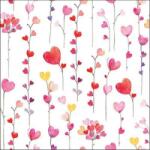 Ambiente Hearts garlands papírszalvéta 33x33cm, 20db-os