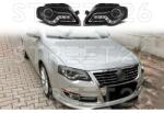 TUNING-TEC Faruri compatibil cu VW Passat B6 3C (2005-2010) DAYLIGHT Negru V2 (6974)