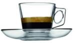 Borcam Set cesti de cafea, Pasabahce 97301, 12 piese, 6 cesti si 6 farfurioare, sticla, 80 ml (72850)